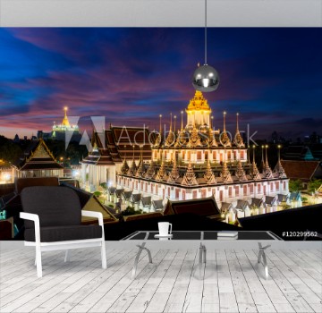 Bild på Wat Ratchanatdaram temple and Metal Castle in Bangkok Thailand